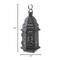 10.5" Black Metal Moroccan Style Candle Lantern with Intricate Cutouts